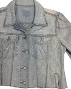 One of One Custom Pearl & Crystal Denim Jacket