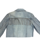 One of One Custom Pearl & Crystal Denim Jacket