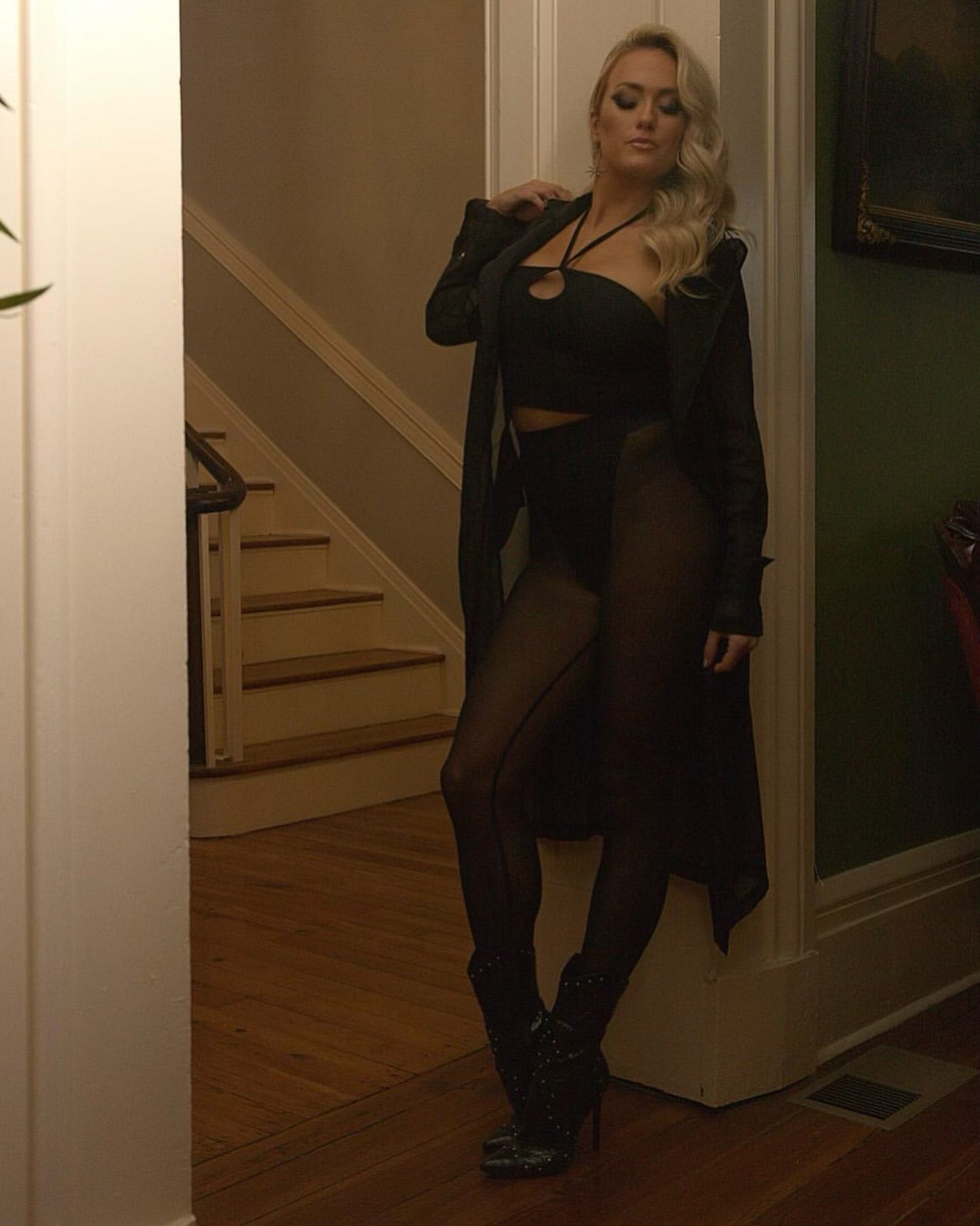 Crop Top & Sheer Mesh Leggings Set