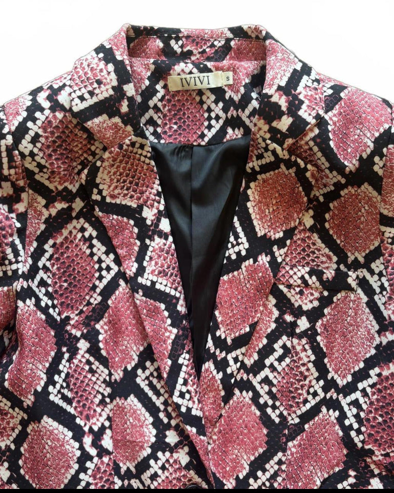 Pink Snake Skin Blazer