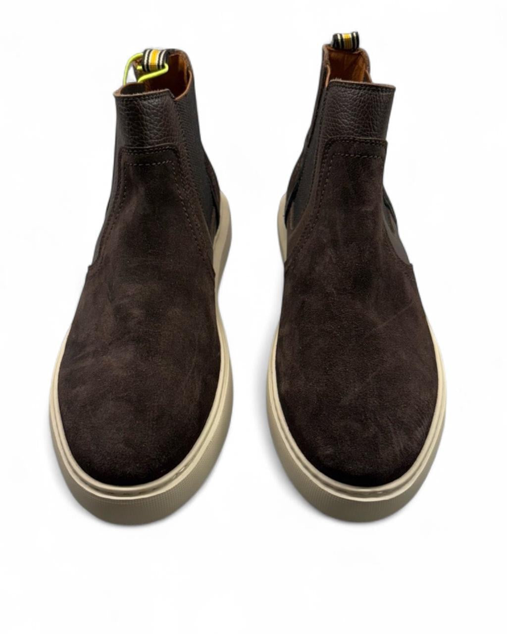 Brown Leather High Top Boots