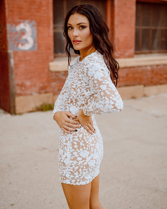 White Sequin Dress