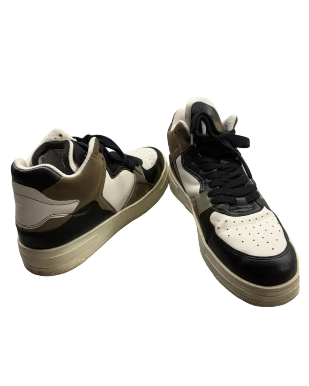 Bershka High Top Sneakers in Black & Khaki