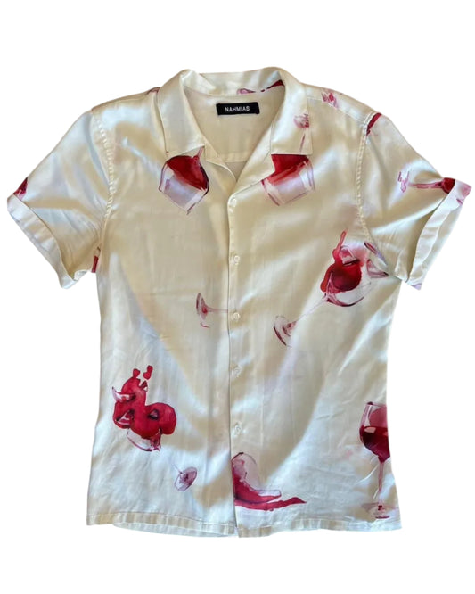 Wine Glass Print Shirt