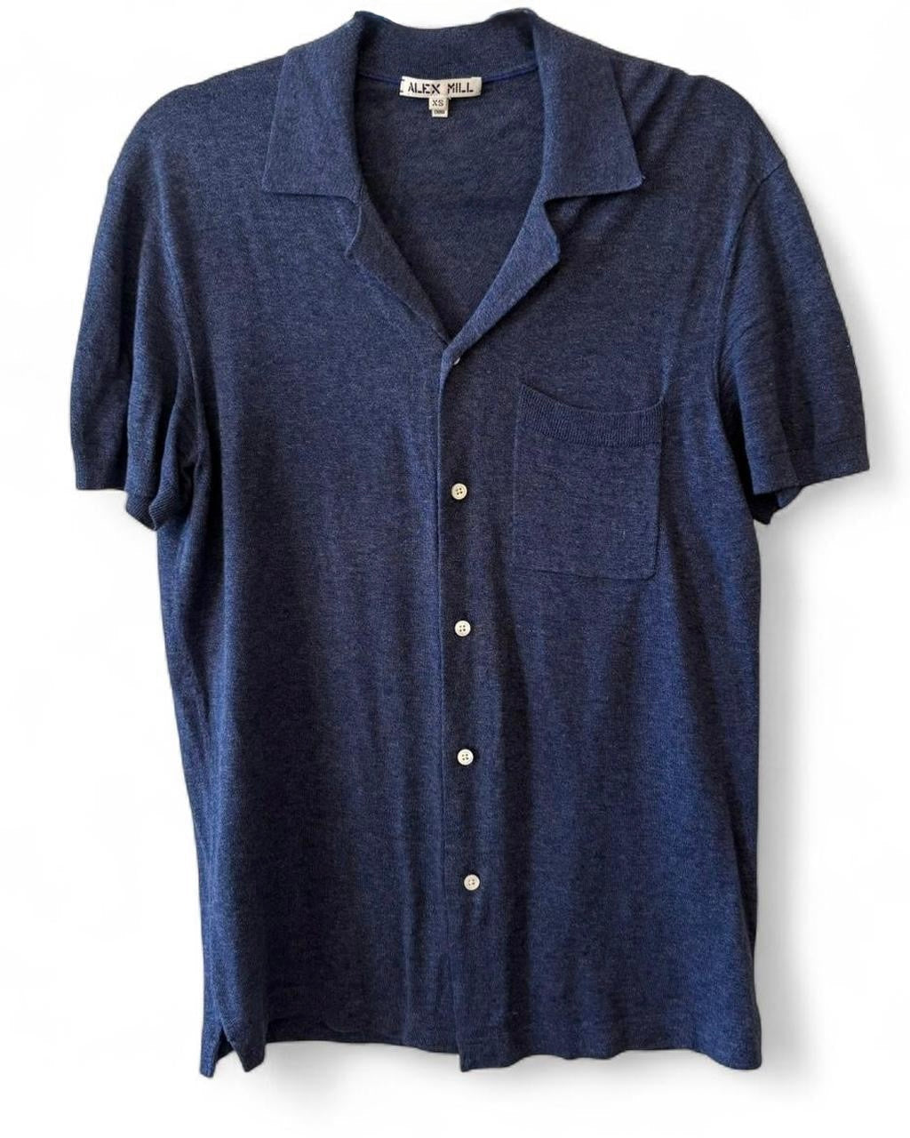 Blue Sweater Bowling Shirt
