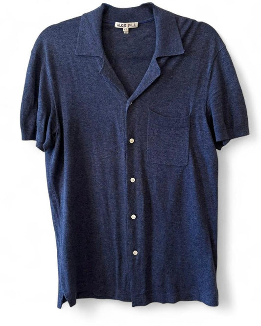 Blue Sweater Bowling Shirt