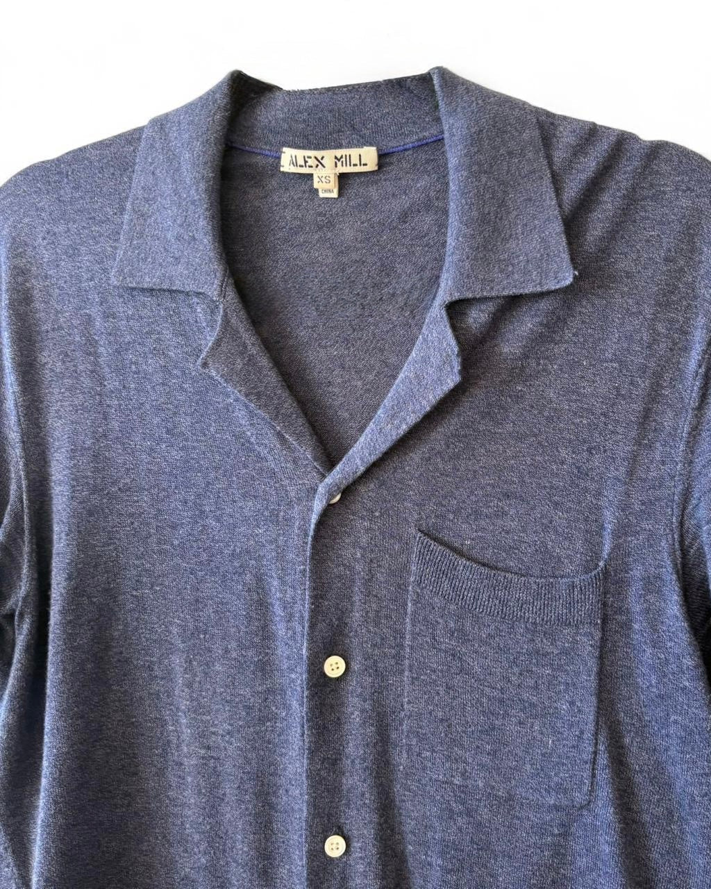 Blue Sweater Bowling Shirt