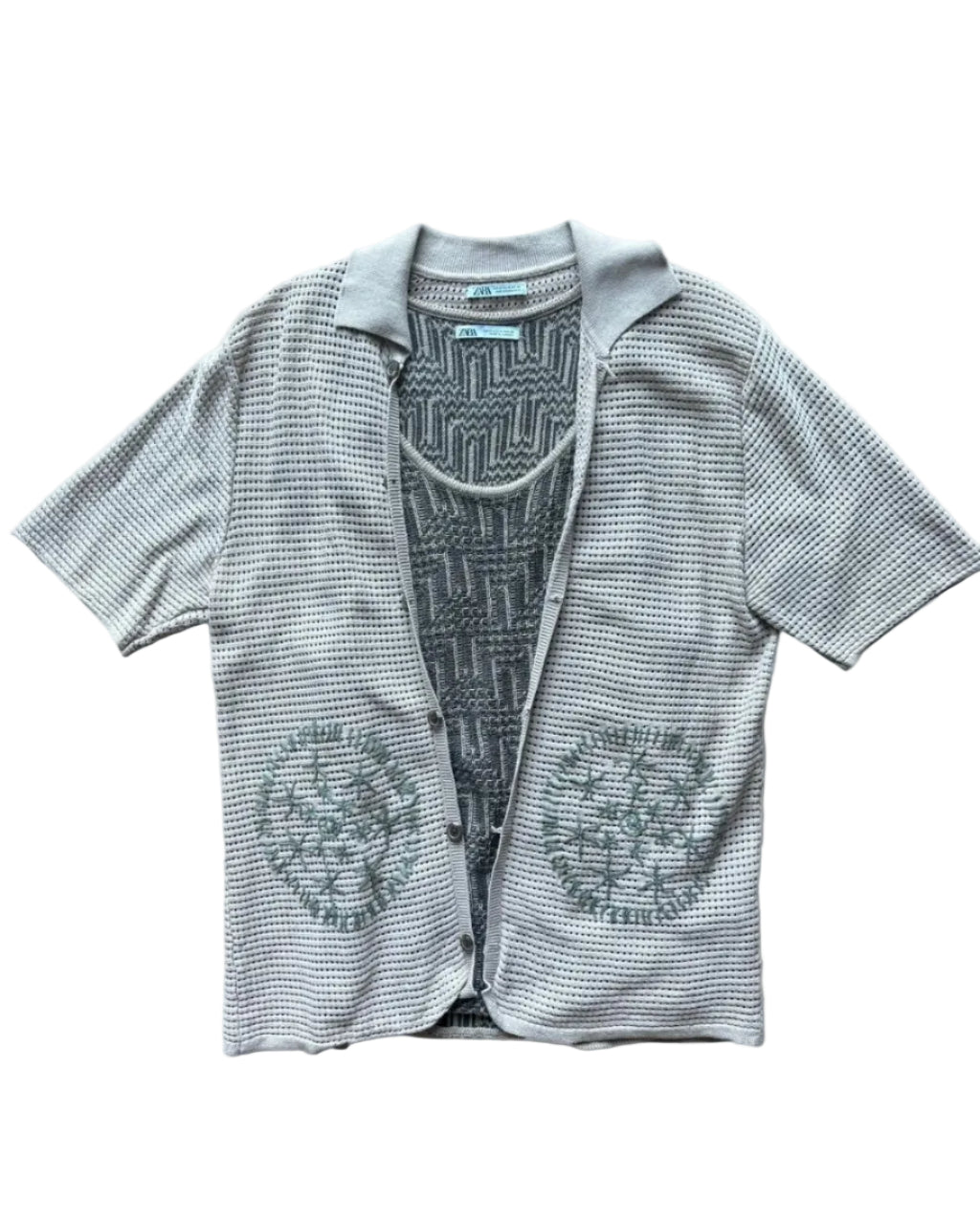 Knit Two-Piece Shirt Set