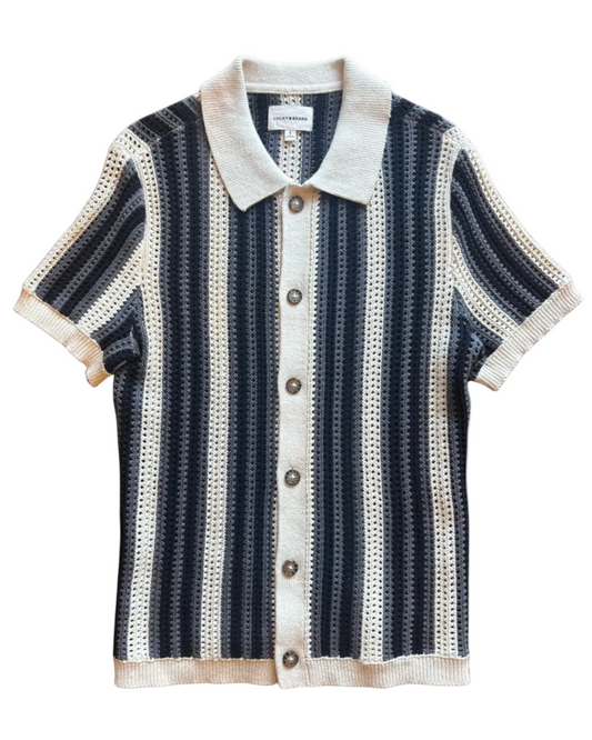Stripe Button Through Sweater